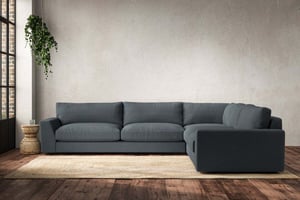 nkuku Guddu Right Hand Corner Sofa | Make To Order | Grand | Brera Linen Dusk