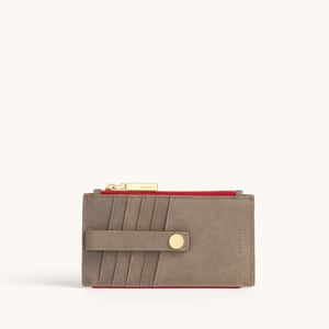 Hammitt 210 West Pewter Brushed Gold Red Zip