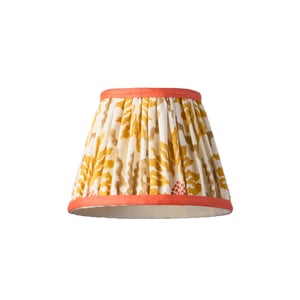18cm pendant shade in Citrine 'Palmette' linen by Ellen Merchant