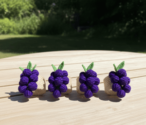 Grape Handwoven Iraca Charm Set Pack of 4