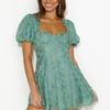 Style Mission Mesh Mini Dress Sage