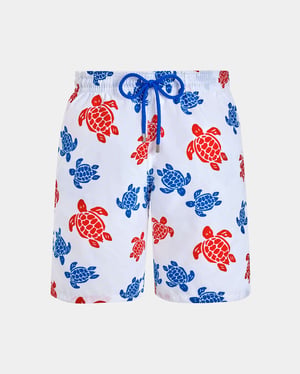 Vilebrequin - Men Long Swim Shorts Tortues Multicolores - Swimwear - Okoa - White - Size XXXL