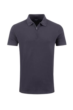 Weird Fish Murray Organic Cotton Half Zip Textured Jersey Polo Midnight Size XL