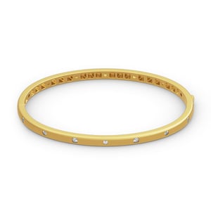 Jeulia Simple Design Round Cut Sterling Silver Bangle