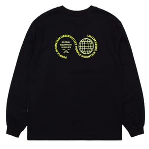 Purple Mountain Observatory Globe Logo L/S Tee Black