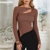 Off To Work Long Sleeve Top Brown