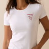 White Embroidered Baby Tee