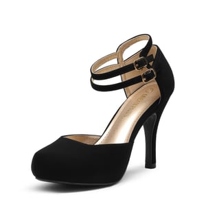 DREAM PAIRS Double Ankle Strap Heel Pumps