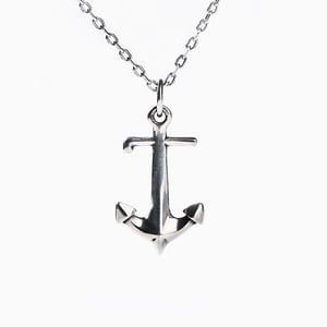 Jeulia Anchor Design Sterling Silver Necklace