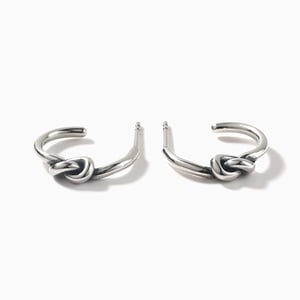 Jeulia "Small Knot" Sterling Silver Hoop Earrings