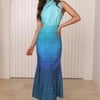 Under The Rain Midi Dress Blue