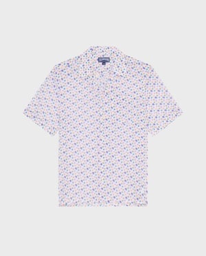 Vilebrequin - Men Organic Cotton Bowling Shirt Micro Ronde Des Tortues - Shirt - Charli - White - Size XXXL