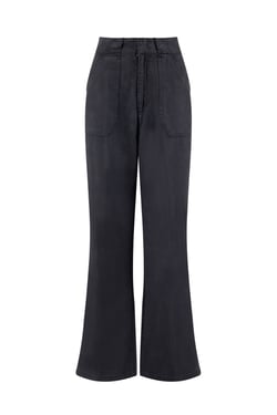 Weird Fish Farida Wide Leg Trouser Navy Size 8