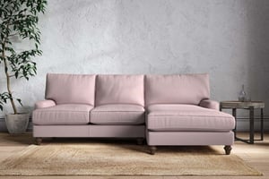nkuku Marri Large Right Hand Chaise Sofa | Make To Order | Recycled Cotton Lavender | No Colour