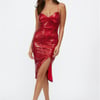 My Feels Midi Dress Red Sequin