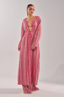 AKIRA Taylor Sequin Front Tie Duster Jacket | Size 1X/2X