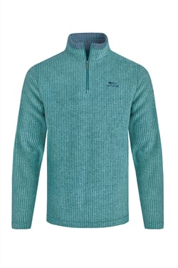 Weird Fish Newark 1/4 Zip Grid Fleece Leaf Green Size L