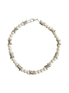 Thesupermade Punk Pearl Necklace - 1895 - White / ONE SIZE