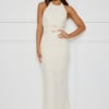 Haute Influence Halter Maxi Dress Cream