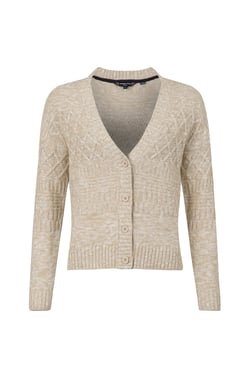 Weird Fish Amiens Mixed Stitch Cardigan Chalk Size 22
