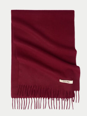 Cashmere Woven Scarf - 170x30cm + 2x6cm / bordeaux / AW0096-46