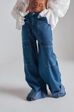 AKIRA Be Mine Stripe Denim | Size 1X