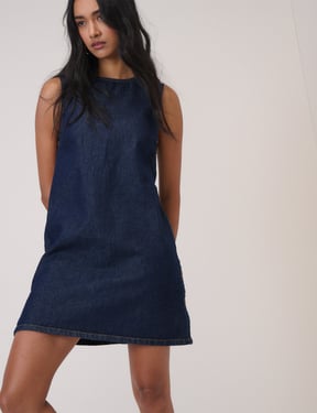 Dark Denim Izzie Pinafore Mini Dress