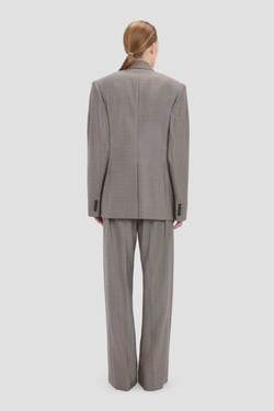 Victoria Beckham Sculptural Sleeve Jacket In Nickel - 14 - Womens