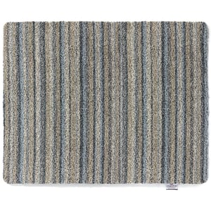 Candy Ribbon Grey Stripe Washable Doormat - 80x100cm
