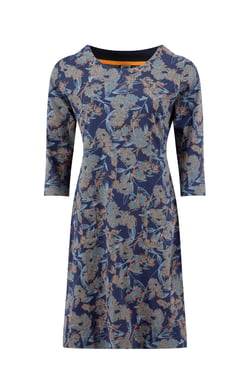 Weird Fish Starshine Printed Jersey Dress Moonlight Blue Size 8
