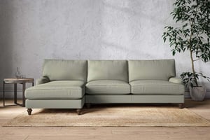 nkuku Marri Left Hand Chaise Sofa | Make To Order | Grand | Recycled Cotton Seaspray