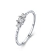 Jeulia Rope Three Stone Round Engagement Ring