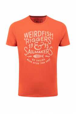 Weird Fish Riggers Organic Cotton Reverse Print Graphic T-Shirt Rust Leaves Size 4XL