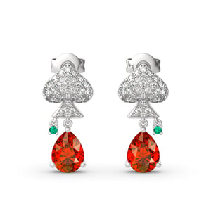 Jeulia Spade of Poker Inspired Sterling Silver Earrings