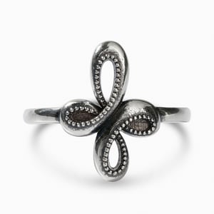 Jeulia "Ribbon Cross" Infinity Sterling Silver Ring