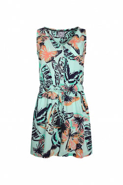 Weird Fish Mare Viscose Printed Playsuit Seafoam Size 22