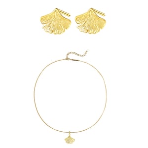 Ginkgo Leaf Jewelry Set Sterling Silver