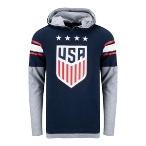 Men's New Era USWNT Brushed Two-Fer Hoodie Pullover / S