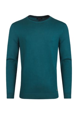 Weird Fish Noah Crew Neck Fine Knit Jumper Mineral Blue Size 2XL