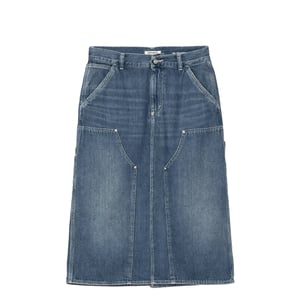Carhartt WIP Womens Double Knee Skirt Blue Dark Used Wash