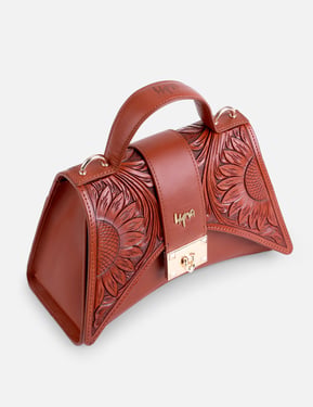 Scarlet Ridge Handtooled Bag - Tan Full-Grain Leather - Tan