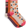 Weird Fish Parade Patterned Socks 3 Pack Brick Orange Size 4-7
