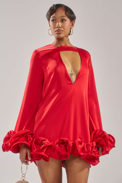 AKIRA Girly Girl Satin Mini Dress | Size XL