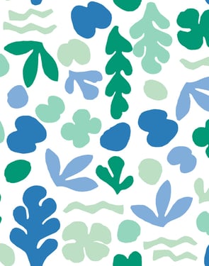 Sea Garden' Wallpaper by Tea Collection - Azure Aqua - Traditional / 27 in. x 27 ft.