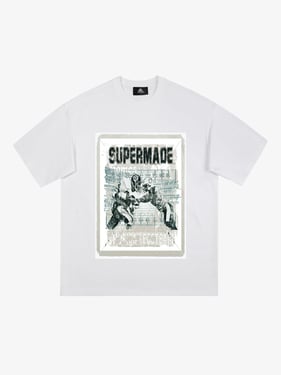 Super Bowl Football Print T-Shirt - White / 2XL