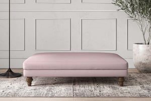 nkuku Deni Large Dining Footstool | Make To Order | Recycled Cotton Lavender | No Colour