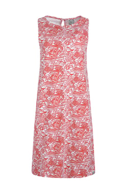 Weird Fish Adenea Organic Cotton Jersey Shift Dress Rich Red Size 10