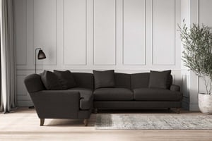 nkuku Deni Left Hand Corner Sofa | Make To Order | Super Grand | Brera Linen Espresso