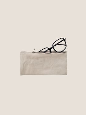 100% Linen Eyeglass Storage Bag - Natural Linen / One Size