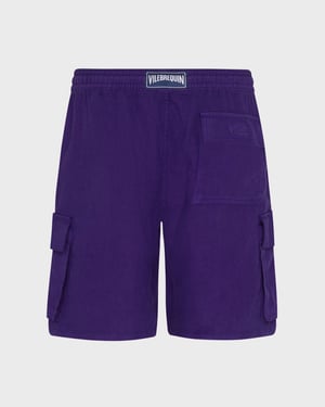 Vilebrequin - Men Linen Bermuda Shorts Cargo Pockets - Bermuda - Baie - Purple - Size XXXL